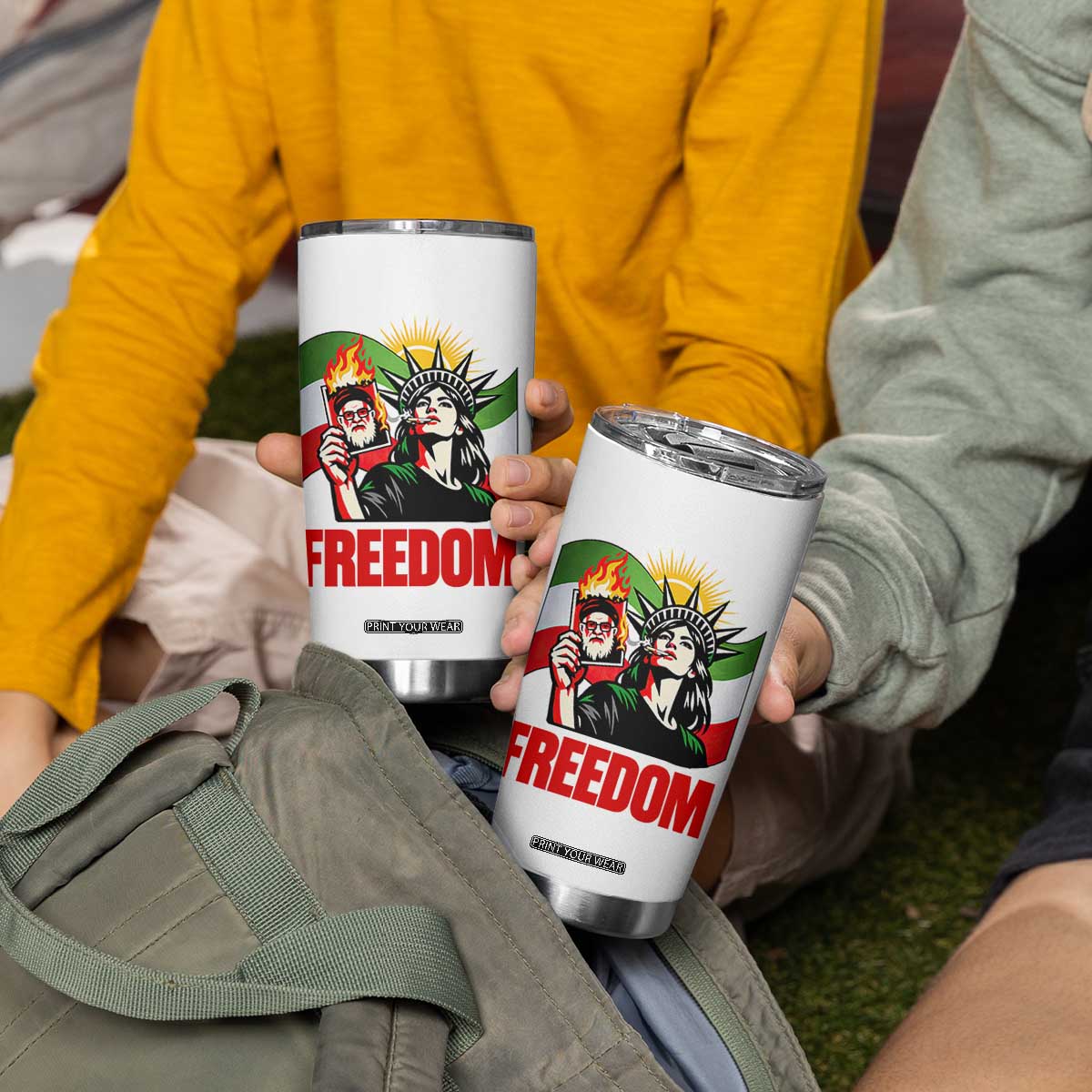 Woman Life Freedom Tumbler Cup Free Iran Protest Resistance Movement TS12 Print Your Wear