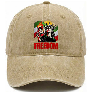 Woman Life Freedom Washed Cotton Baseball Cap Free Iran Protest Resistance Movement TS12 Print Your Wear