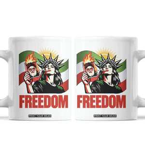 Woman Life Freedom Coffee Mug Free Iran Protest Resistance Movement TS12 White Print Your Wear