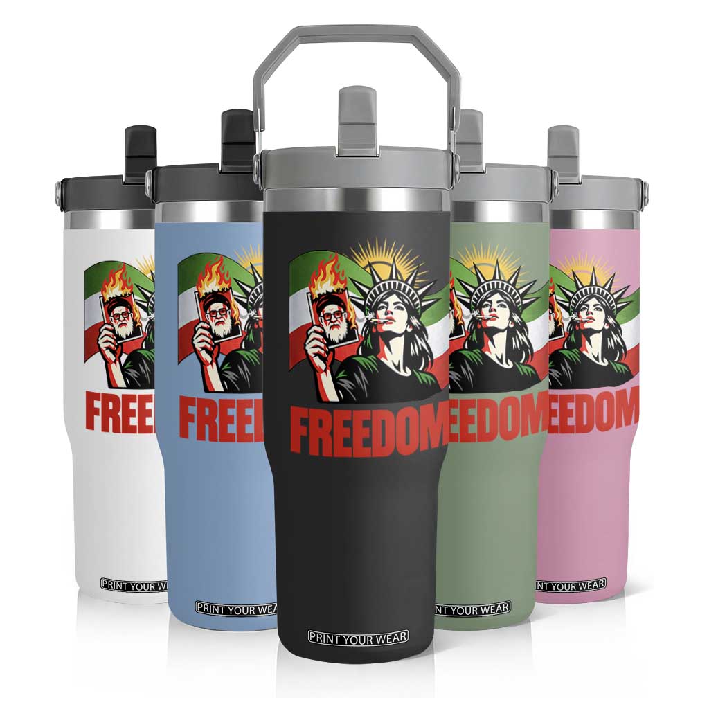 Woman Life Freedom Flip Straw Tumbler Free Iran Protest Resistance Movement TS12 Print Your Wear