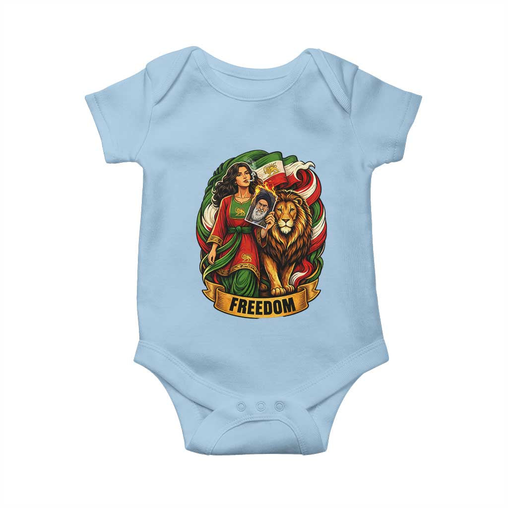 Woman Life Freedom Baby Onesie Iranian Women Resistance Pride TS12 Light Blue Print Your Wear