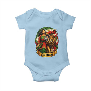 Woman Life Freedom Baby Onesie Iranian Women Resistance Pride TS12 Light Blue Print Your Wear
