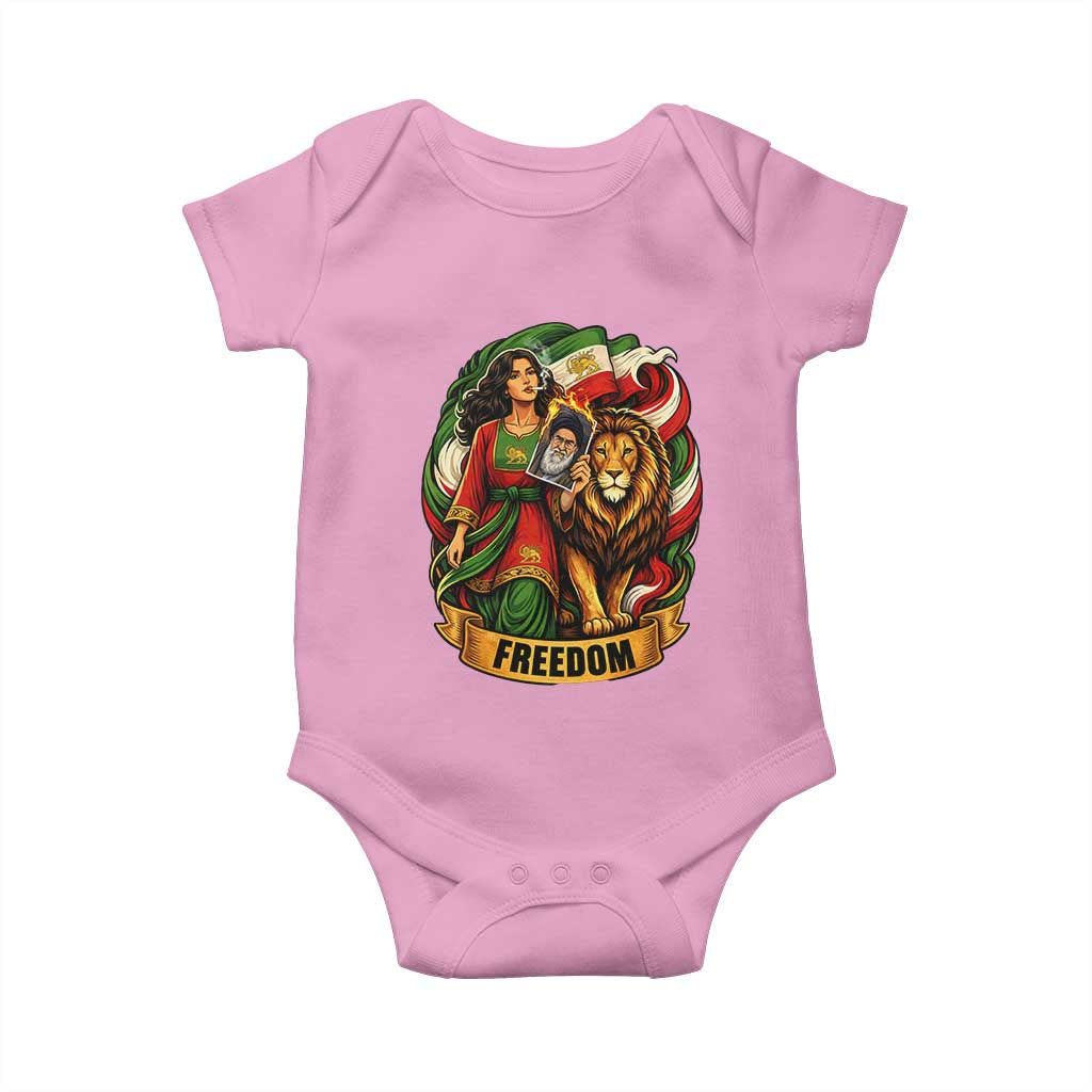 Woman Life Freedom Baby Onesie Iranian Women Resistance Pride TS12 Light Pink Print Your Wear