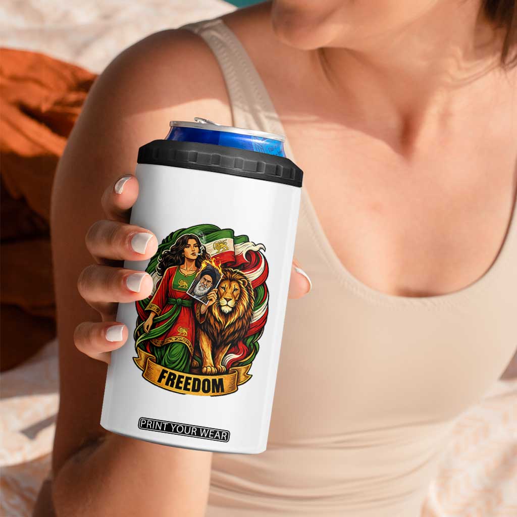 Woman Life Freedom 4 in 1 Can Cooler Tumbler Iranian Women Resistance Pride