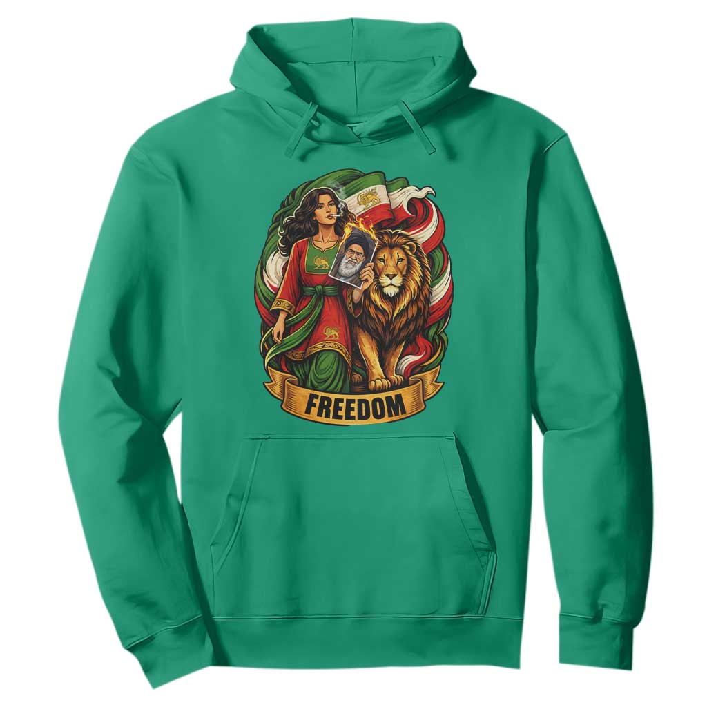 Woman Life Freedom Hoodie Iranian Women Resistance Pride TS12 Irish Green Print Your Wear