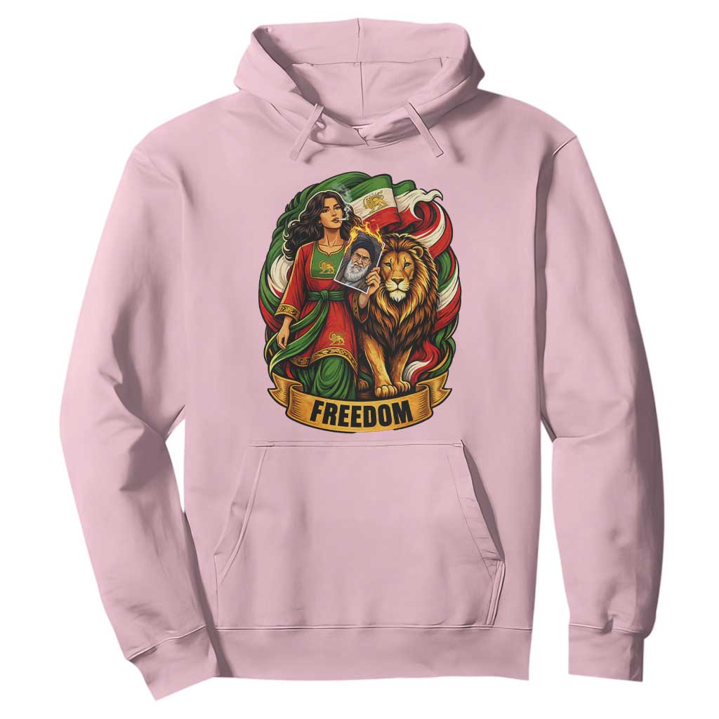 Woman Life Freedom Hoodie Iranian Women Resistance Pride TS12 Light Pink Print Your Wear
