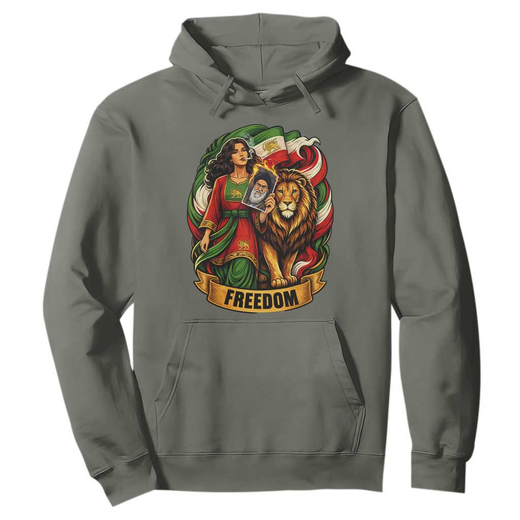 Woman Life Freedom Hoodie Iranian Women Resistance Pride TS12 Military Green Print Your Wear