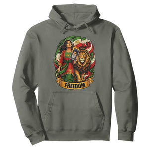 Woman Life Freedom Hoodie Iranian Women Resistance Pride TS12 Military Green Print Your Wear