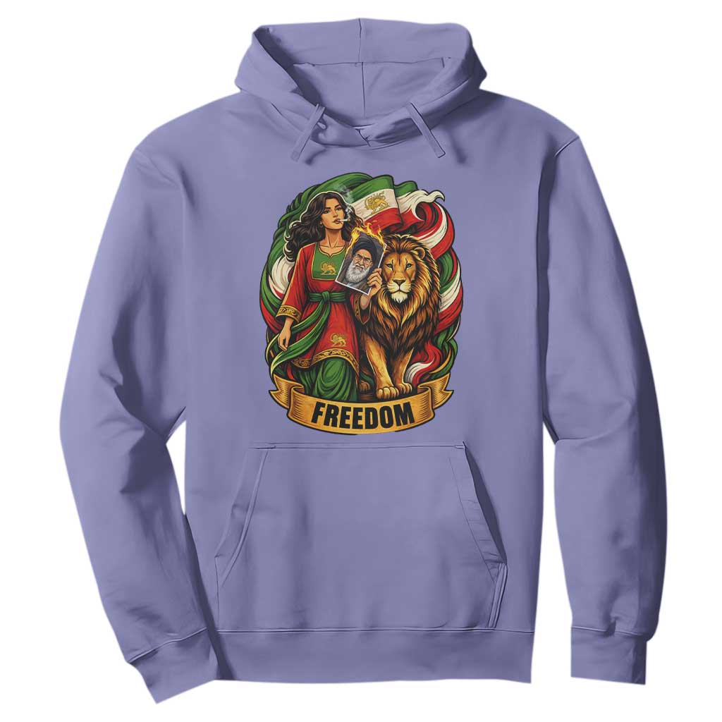 Woman Life Freedom Hoodie Iranian Women Resistance Pride TS12 Violet Print Your Wear