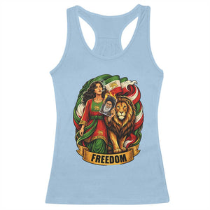 Woman Life Freedom Racerback Tank Top Iranian Women Resistance Pride TS12 Light Blue Print Your Wear