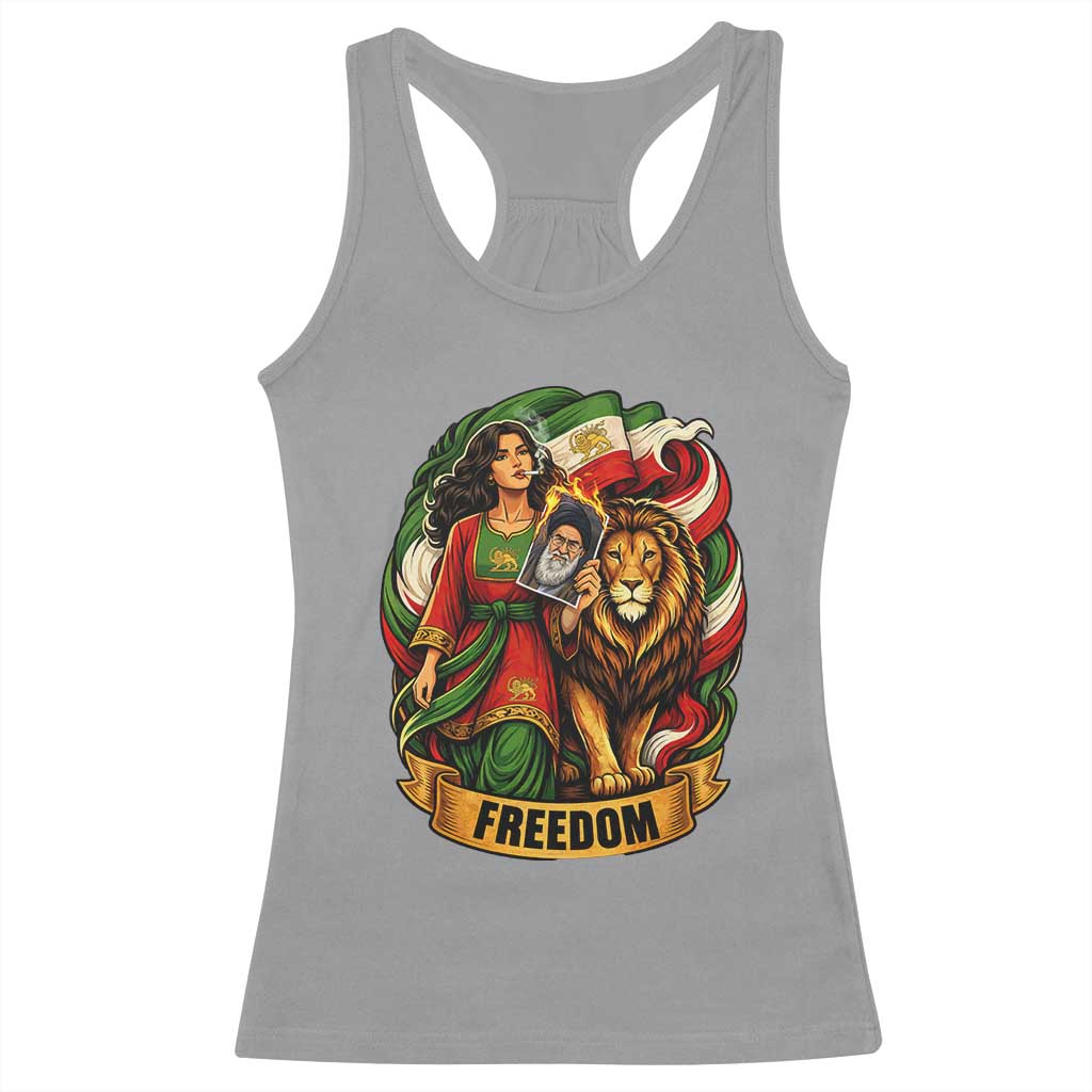 Woman Life Freedom Racerback Tank Top Iranian Women Resistance Pride TS12 Sport Gray Print Your Wear