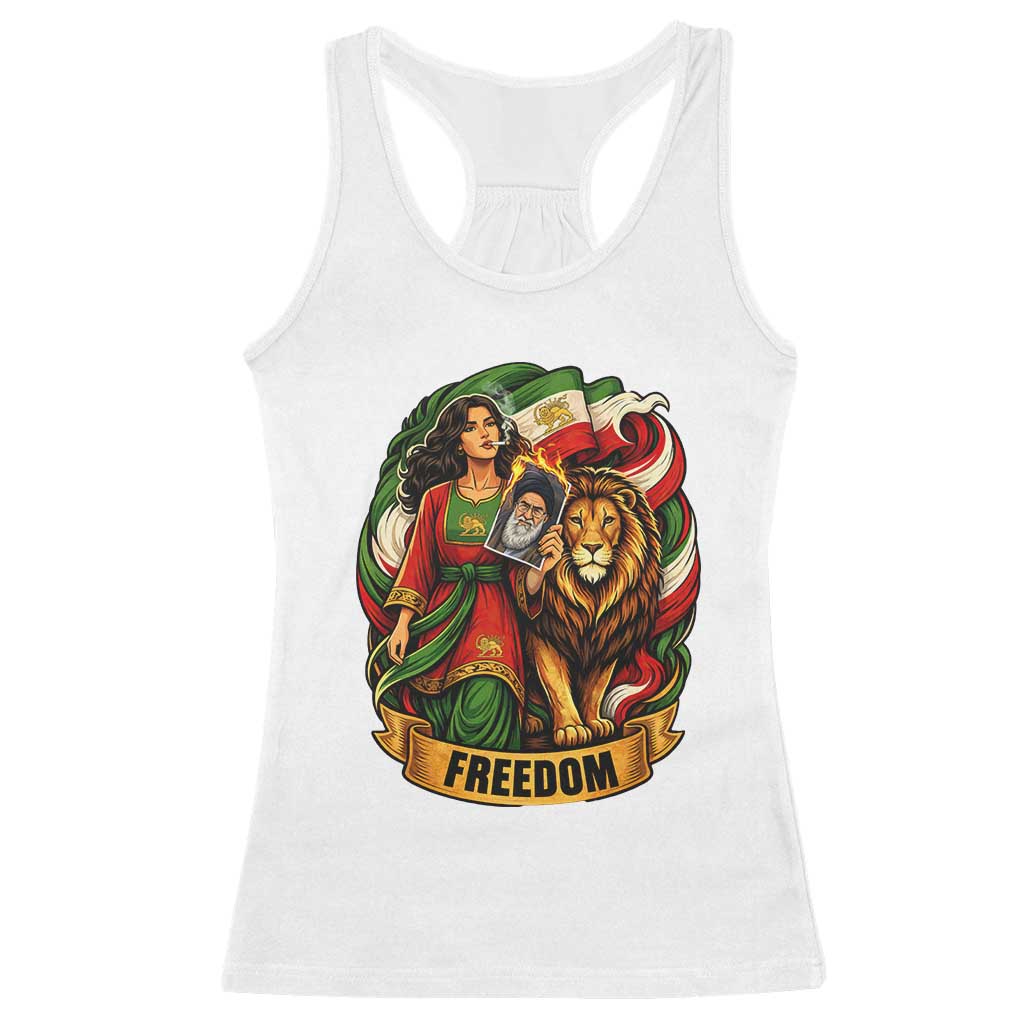 Woman Life Freedom Racerback Tank Top Iranian Women Resistance Pride TS12 White Print Your Wear