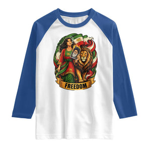Woman Life Freedom Raglan Shirt Iranian Women Resistance Pride TS12 White Royal Print Your Wear