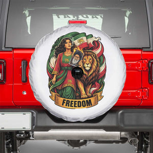 Woman Life Freedom Spare Tire Cover Iranian Women Resistance Pride TS12 White Print Your Wear