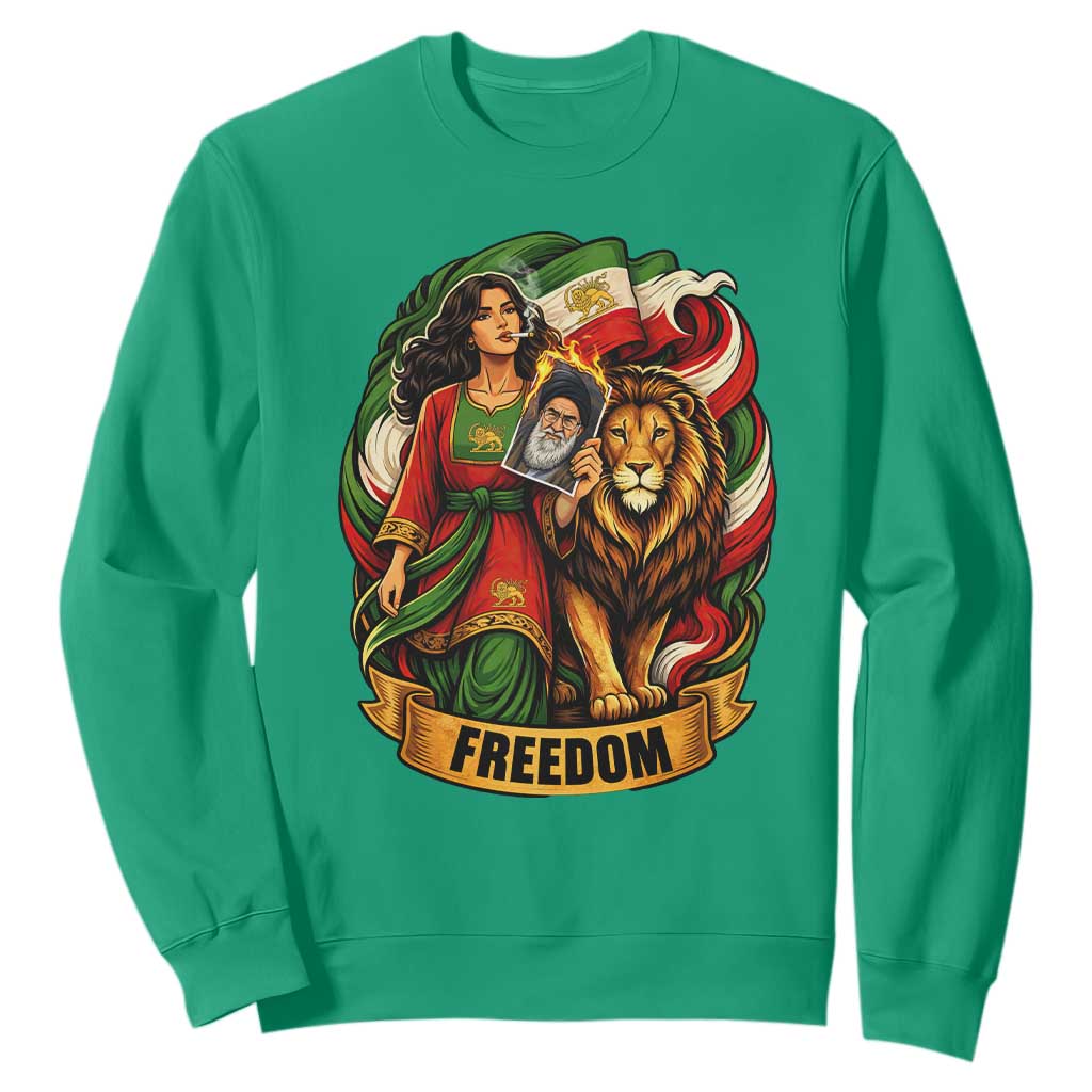 Woman Life Freedom Sweatshirt Iranian Women Resistance Pride TS12 Irish Green Print Your Wear