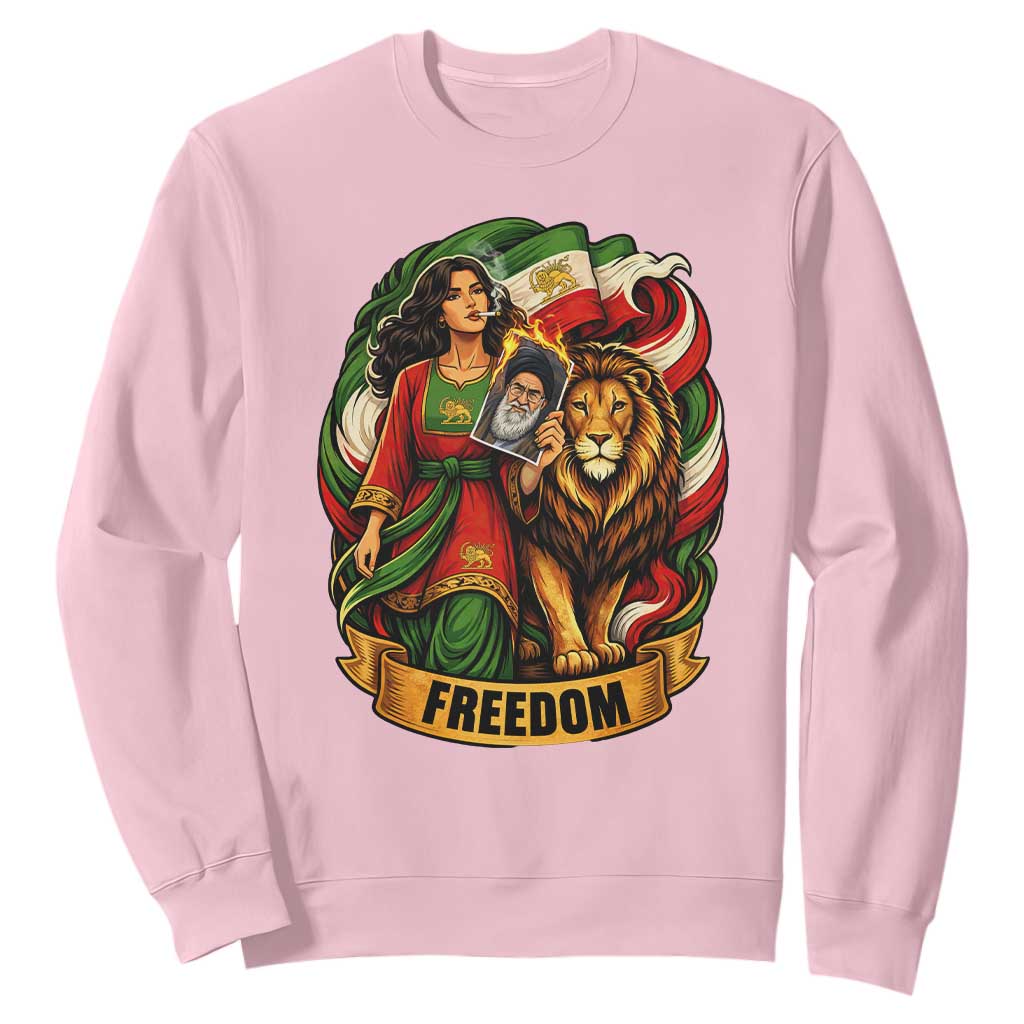 Woman Life Freedom Sweatshirt Iranian Women Resistance Pride TS12 Light Pink Print Your Wear