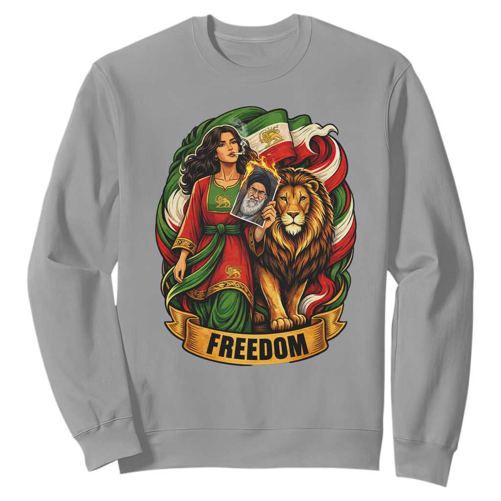 Woman Life Freedom Sweatshirt Iranian Women Resistance Pride TS12 Sport Gray Print Your Wear