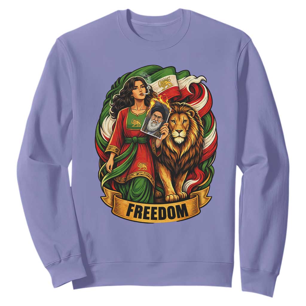 Woman Life Freedom Sweatshirt Iranian Women Resistance Pride TS12 Violet Print Your Wear
