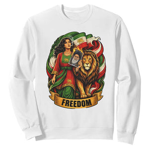 Woman Life Freedom Sweatshirt Iranian Women Resistance Pride TS12 White Print Your Wear
