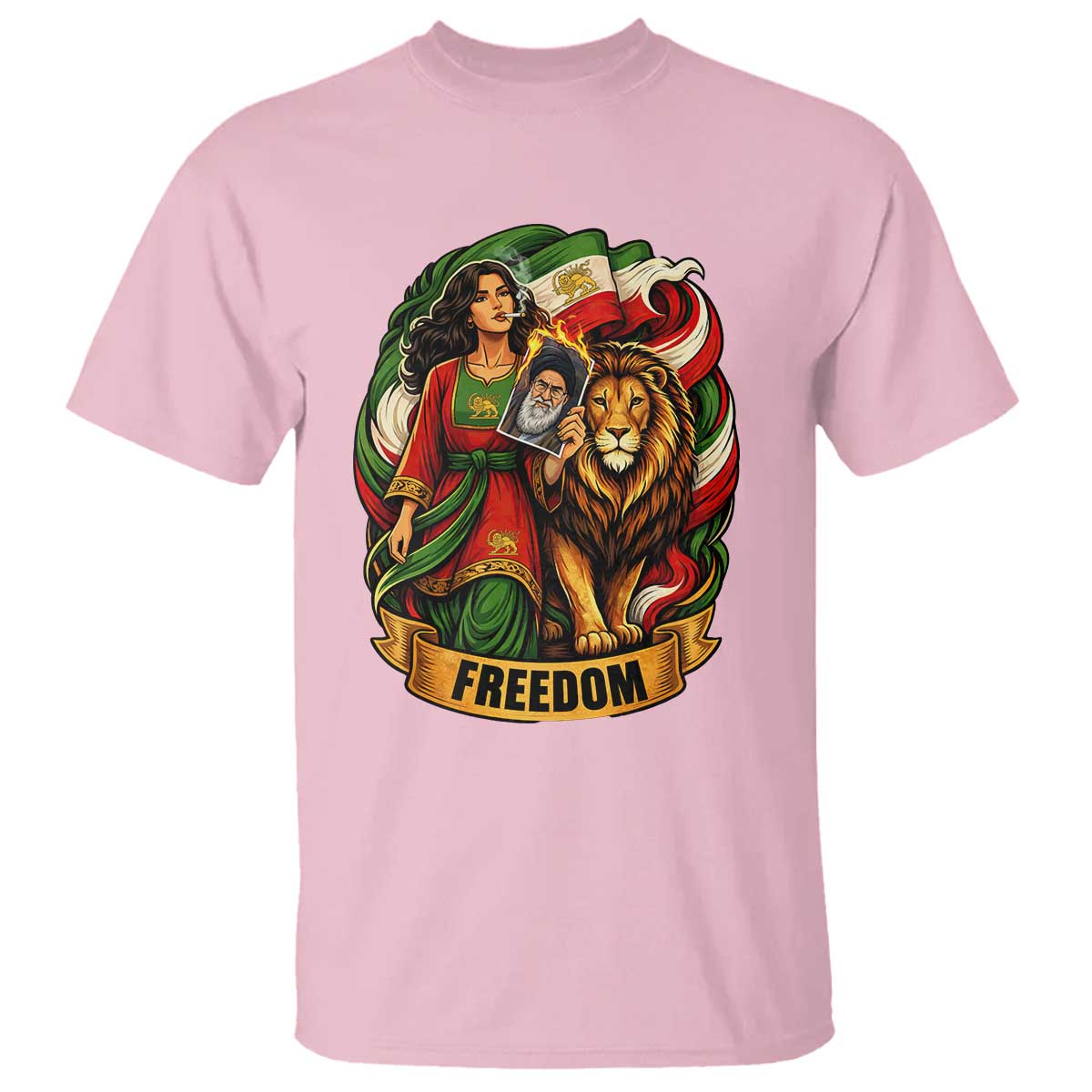 Woman Life Freedom T Shirt Iranian Women Resistance Pride TS12 Light Pink Print Your Wear