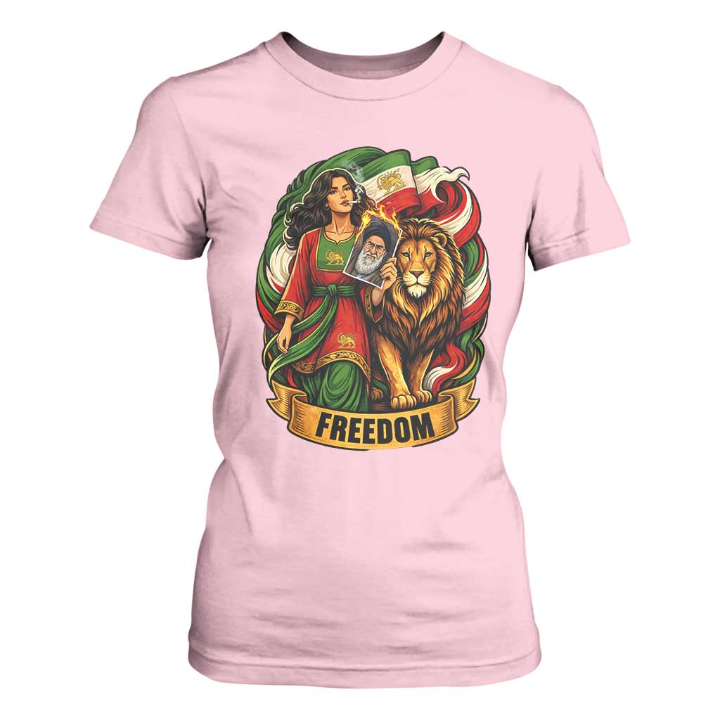 Woman Life Freedom T Shirt For Women Iranian Women Resistance Pride TS12 Light Pink Print Your Wear