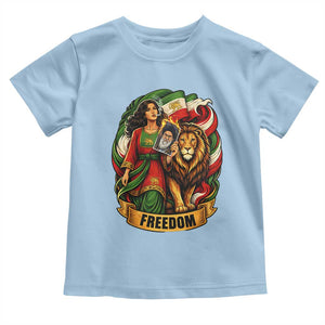 Woman Life Freedom Toddler T Shirt Iranian Women Resistance Pride TS12 Light Blue Print Your Wear