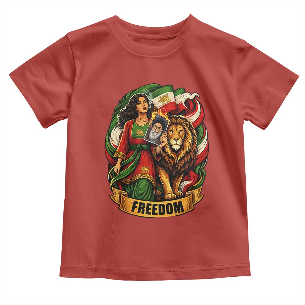 Woman Life Freedom Toddler T Shirt Iranian Women Resistance Pride TS12 Red Print Your Wear