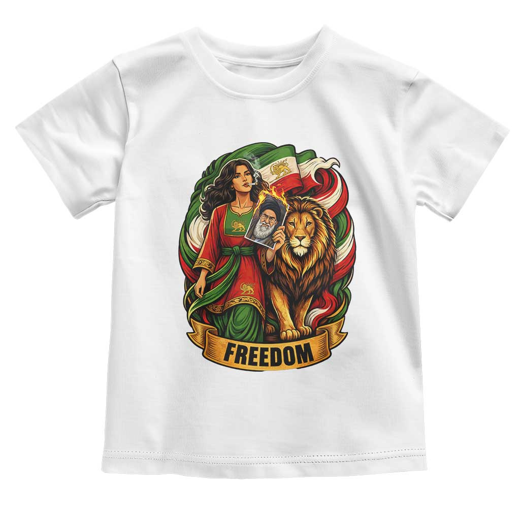 Woman Life Freedom Toddler T Shirt Iranian Women Resistance Pride TS12 White Print Your Wear