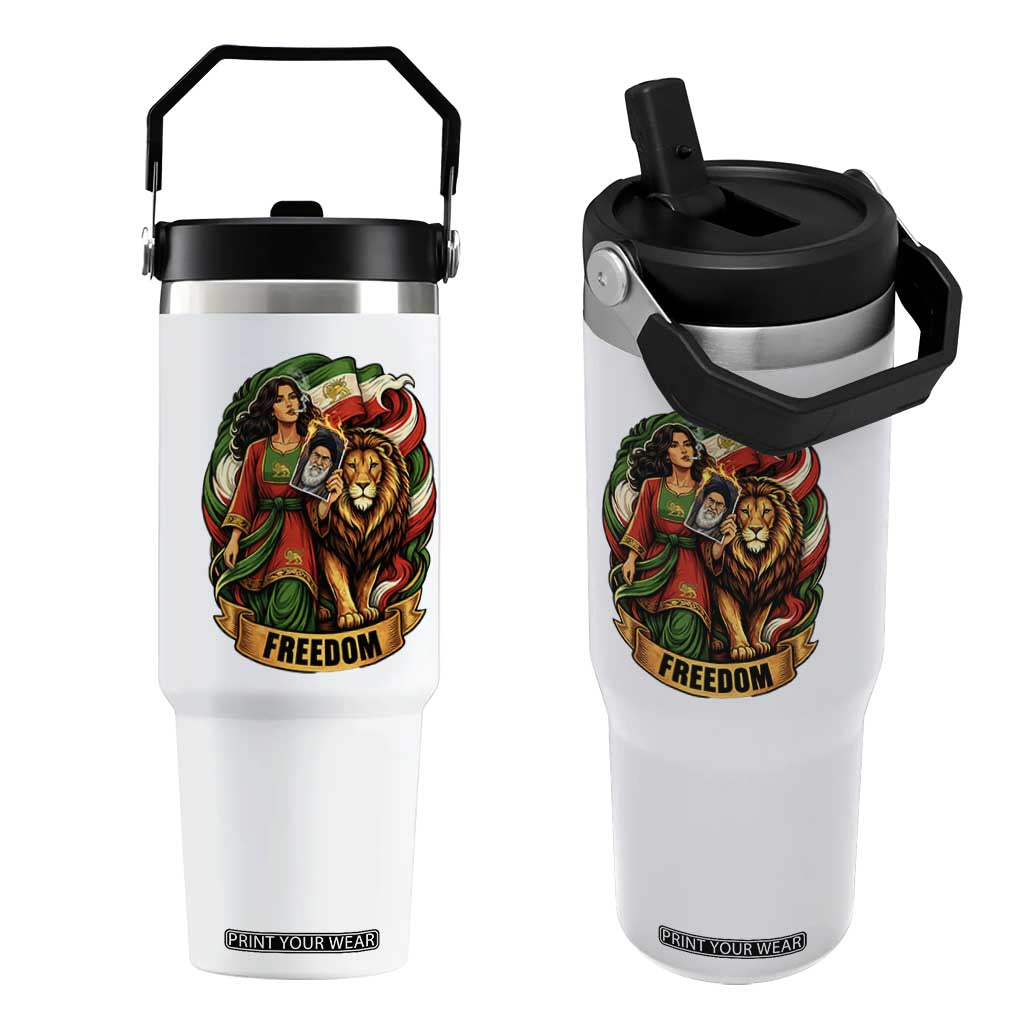 Woman Life Freedom Flip Straw Tumbler Iranian Women Resistance Pride TS12 One Size: 30 oz White Print Your Wear