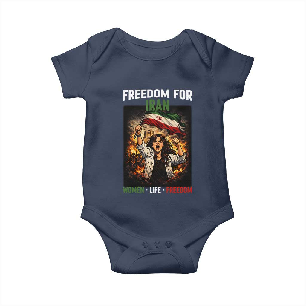 Iran Womens Protest Baby Onesie Freedom For Iran Resistance Movement TS12 Navy Print Your Wear