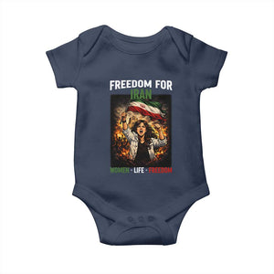 Iran Womens Protest Baby Onesie Freedom For Iran Resistance Movement TS12 Navy Print Your Wear