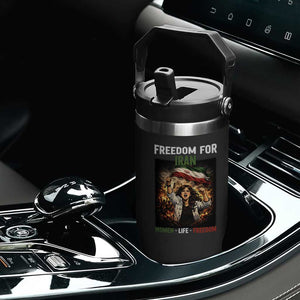 Iran Womens Protest Flip Straw Tumbler Freedom For Iran Resistance Movement TS12 Print Your Wear