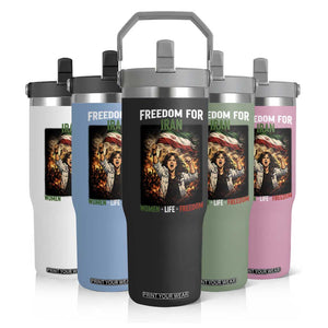 Iran Womens Protest Flip Straw Tumbler Freedom For Iran Resistance Movement TS12 Print Your Wear