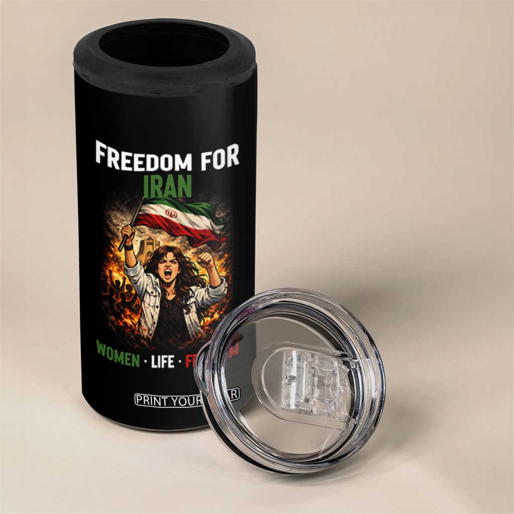 Iran Womens Protest 4 in 1 Can Cooler Tumbler Freedom For Iran Resistance Movement TS12 Print Your Wear