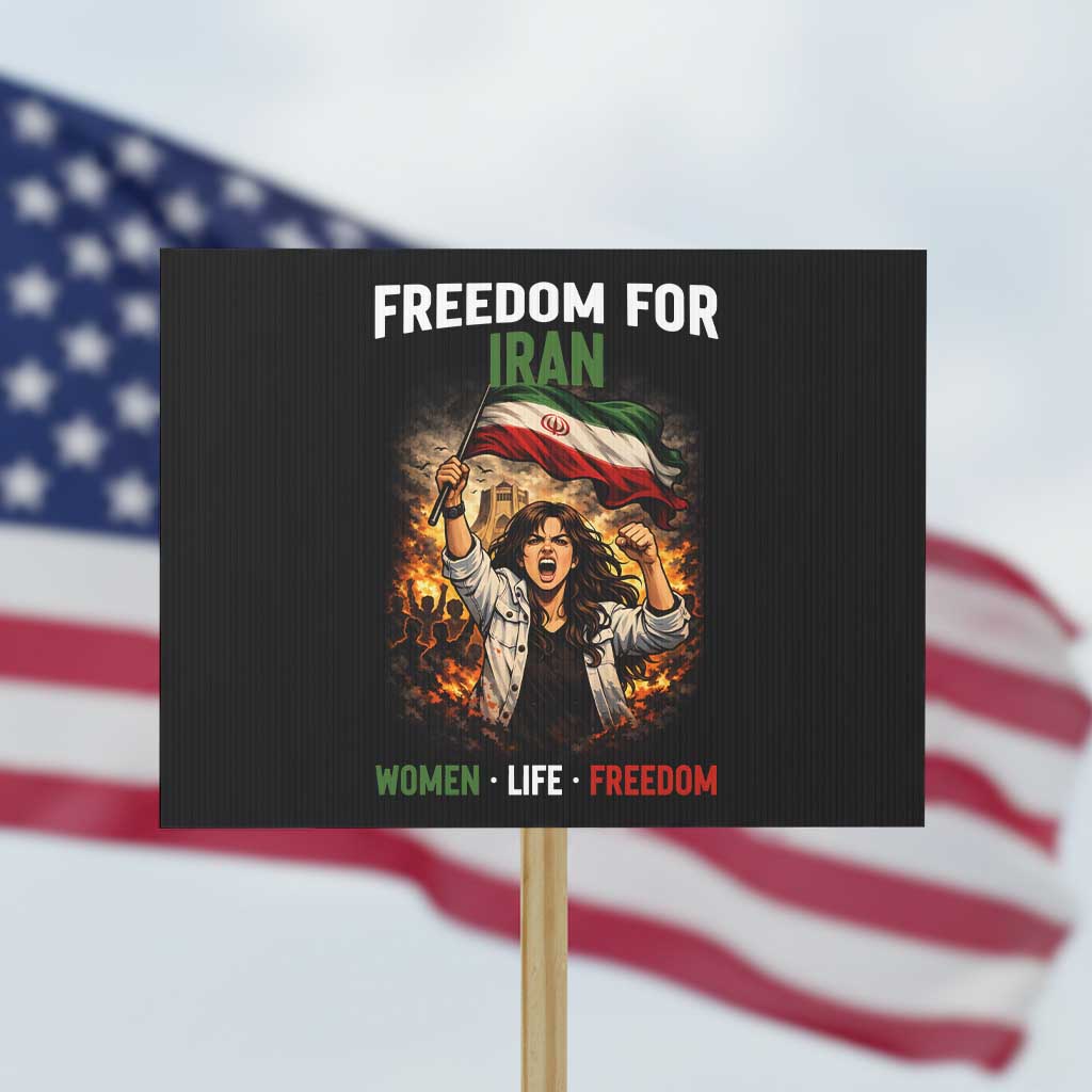 Iran Womens Protest Protest Sign Freedom For Iran Resistance Movement TS12 Horizontal 18