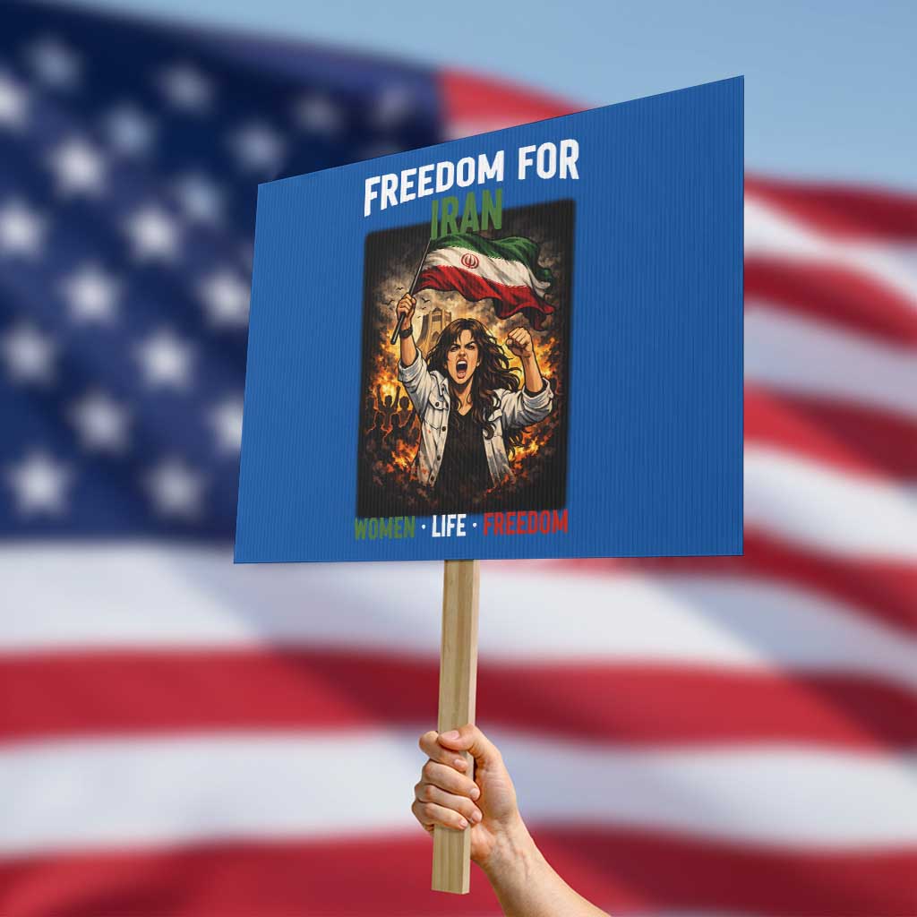 Iran Womens Protest Protest Sign Freedom For Iran Resistance Movement TS12 Horizontal 18
