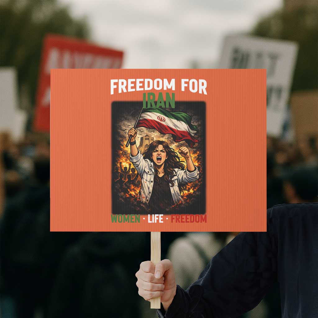Iran Womens Protest Protest Sign Freedom For Iran Resistance Movement TS12 Horizontal 18