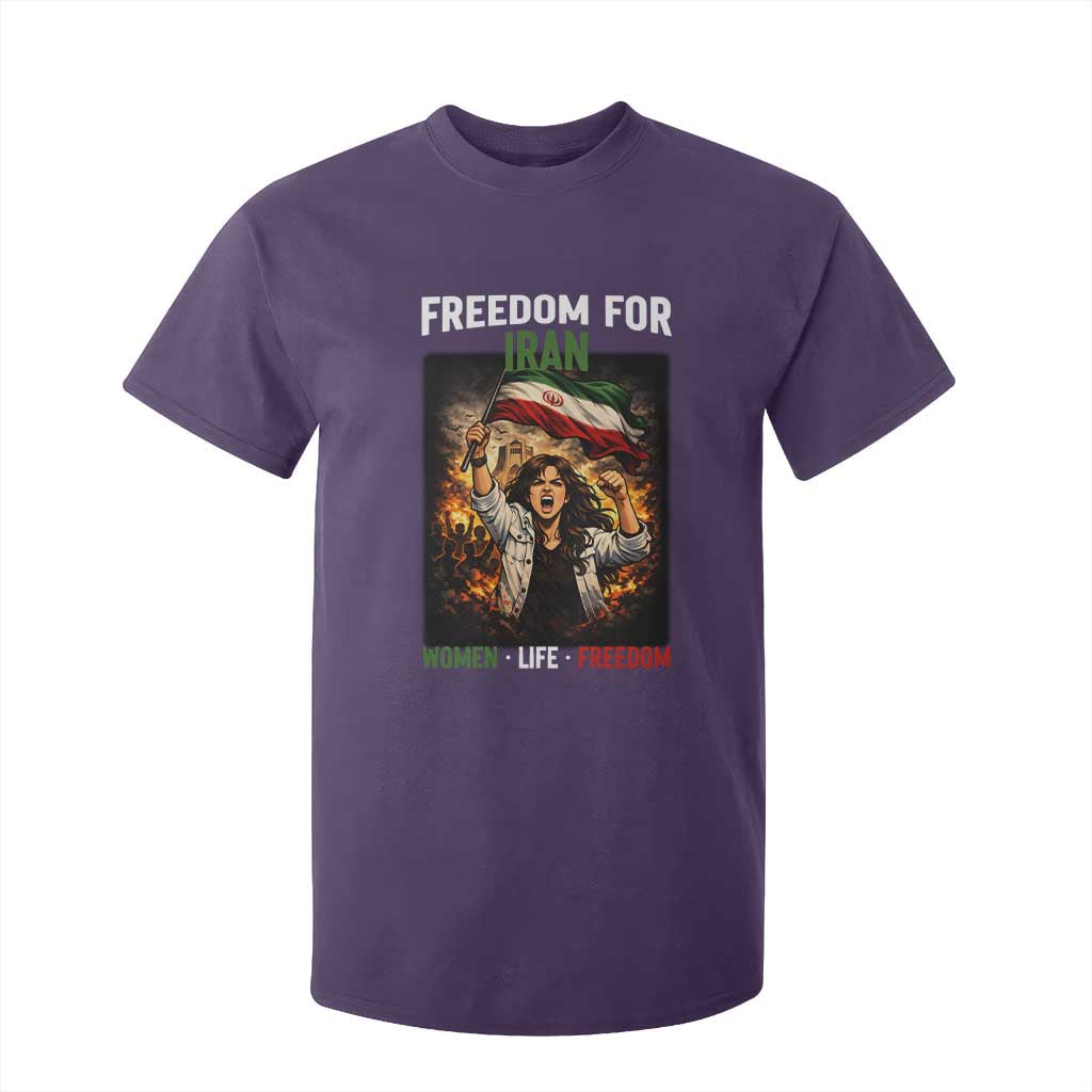 Iran Womens Protest T Shirt For Kid Freedom For Iran Resistance Movement TS12 Purple Print Your Wear