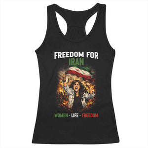 Iran Womens Protest Racerback Tank Top Freedom For Iran Resistance Movement TS12 Black Print Your Wear