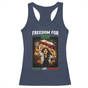 Iran Womens Protest Racerback Tank Top Freedom For Iran Resistance Movement TS12 Navy Print Your Wear