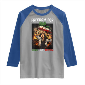 Iran Womens Protest Raglan Shirt Freedom For Iran Resistance Movement TS12 Sport Gray Royal Print Your Wear