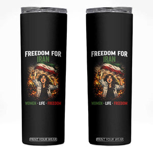 Iran Womens Protest Skinny Tumbler Freedom For Iran Resistance Movement TS12 Black Print Your Wear