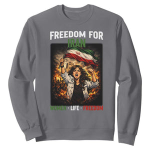 Iran Womens Protest Sweatshirt Freedom For Iran Resistance Movement TS12 Charcoal Print Your Wear