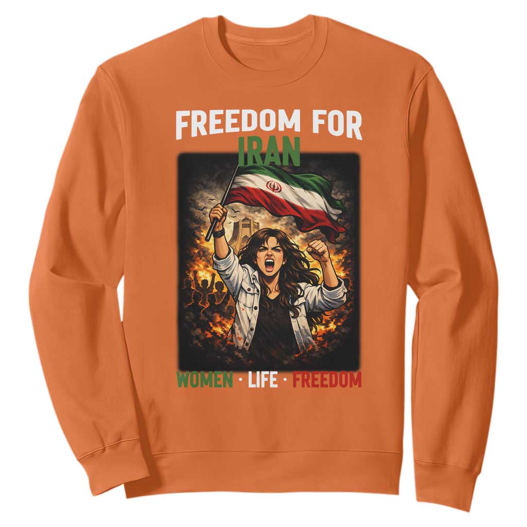 Iran Womens Protest Sweatshirt Freedom For Iran Resistance Movement TS12 Orange Print Your Wear