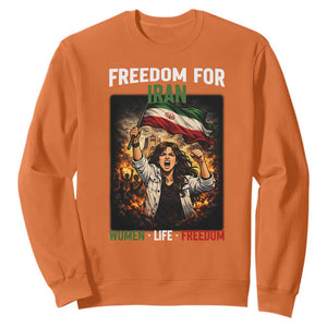 Iran Womens Protest Sweatshirt Freedom For Iran Resistance Movement TS12 Orange Print Your Wear