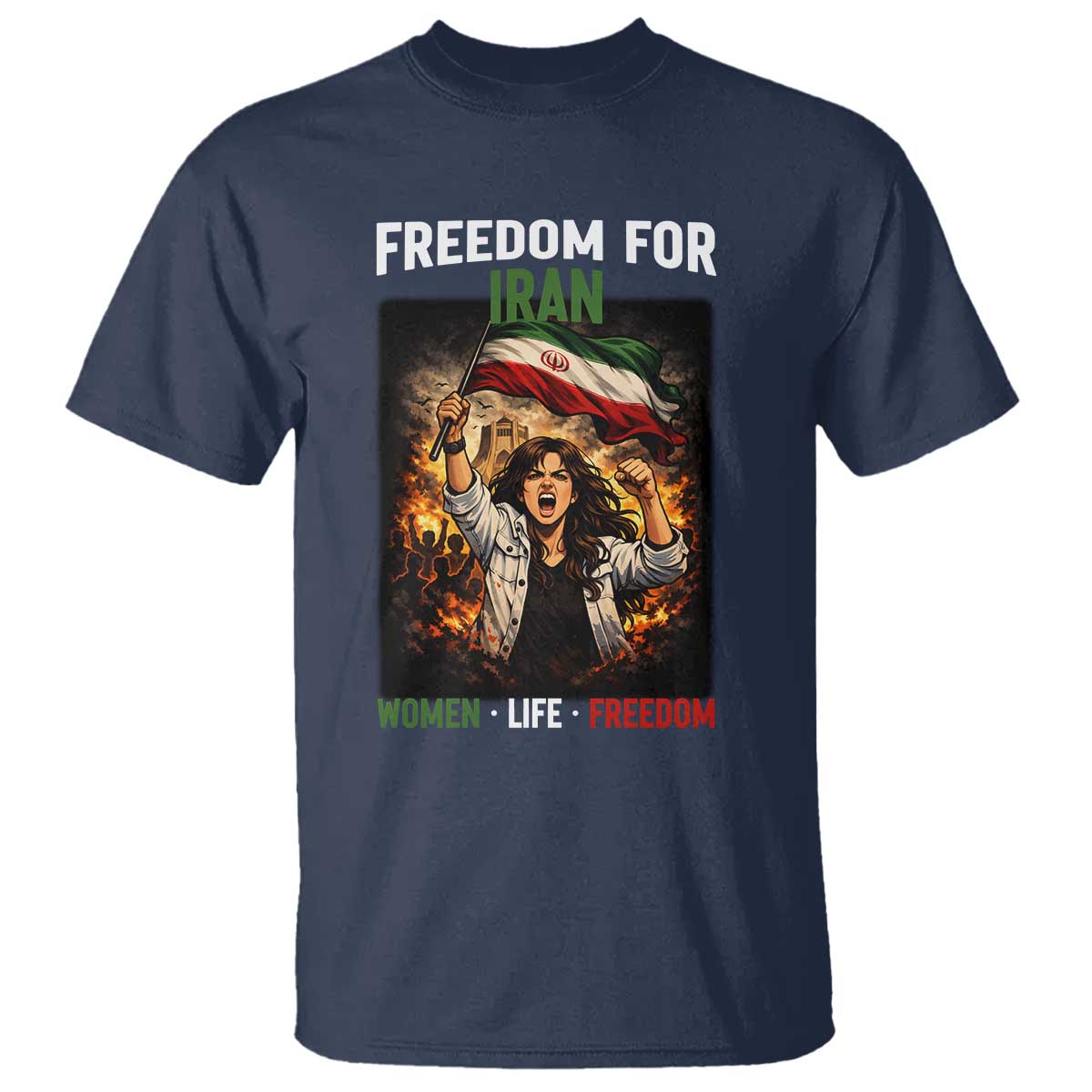 Iran Womens Protest T Shirt Freedom For Iran Resistance Movement