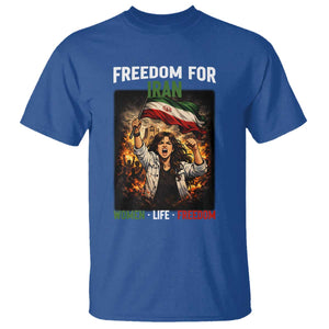 Iran Womens Protest T Shirt Freedom For Iran Resistance Movement TS12 Royal Blue Print Your Wear