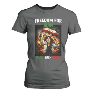 Iran Womens Protest T Shirt For Women Freedom For Iran Resistance Movement TS12 Dark Heather Print Your Wear
