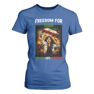 Iran Womens Protest T Shirt For Women Freedom For Iran Resistance Movement TS12 Royal Blue Print Your Wear
