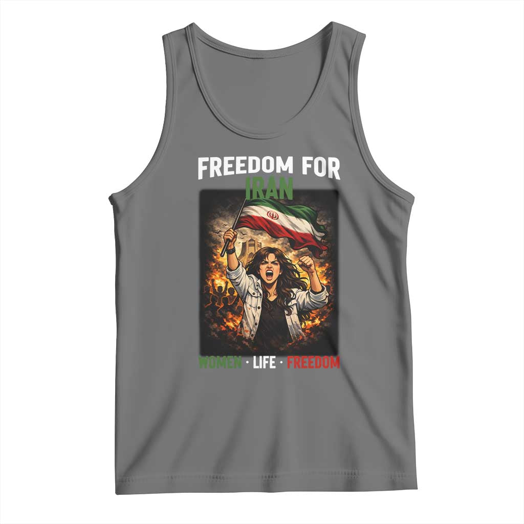 Iran Womens Protest Tank Top Freedom For Iran Resistance Movement TS12 Black Heather Print Your Wear